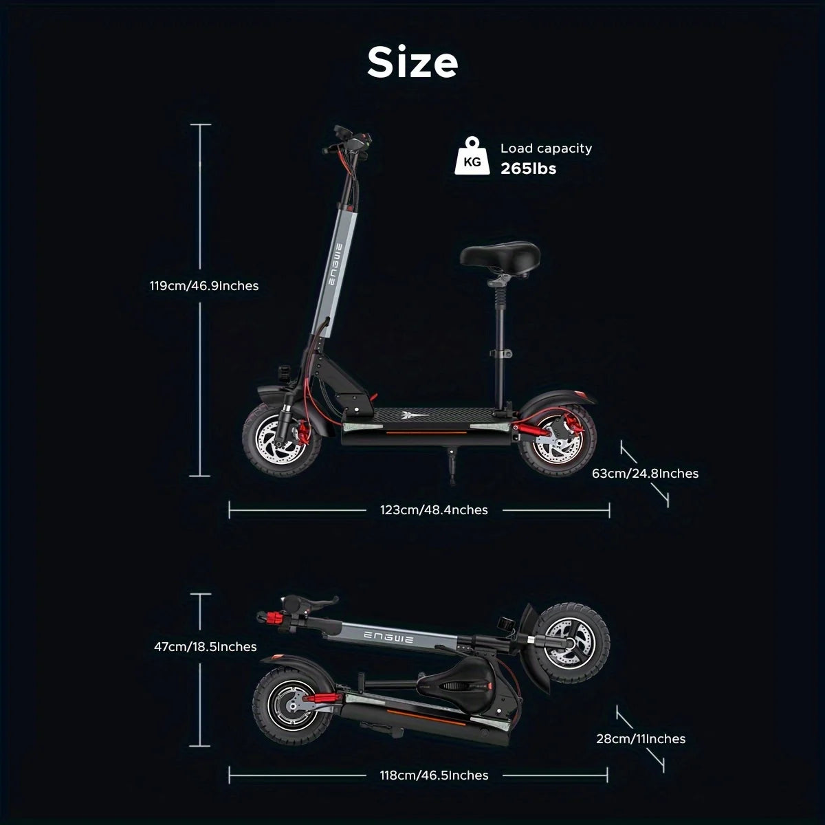 ENGWE 830W Peak Electric Folding Scooter