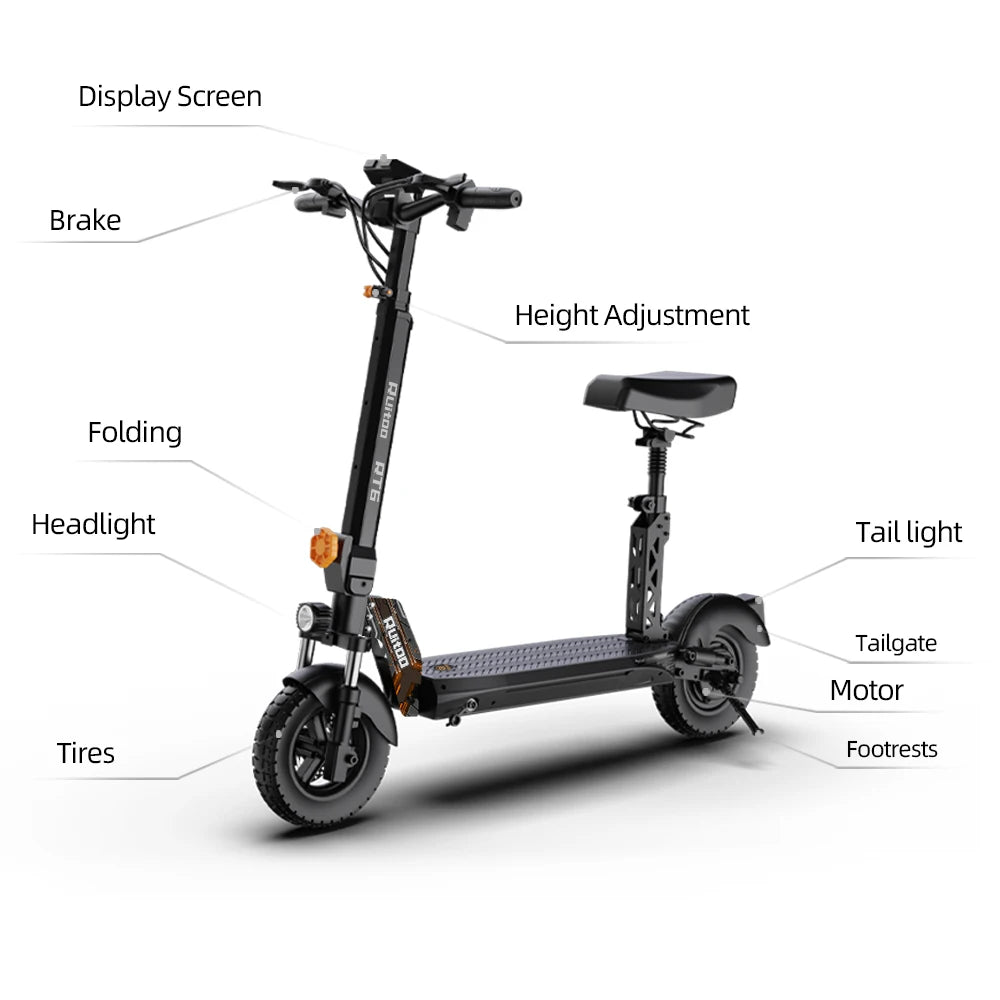 RuiToo RT6 1000W powerful  48V18.2AH Drive Electric scooters